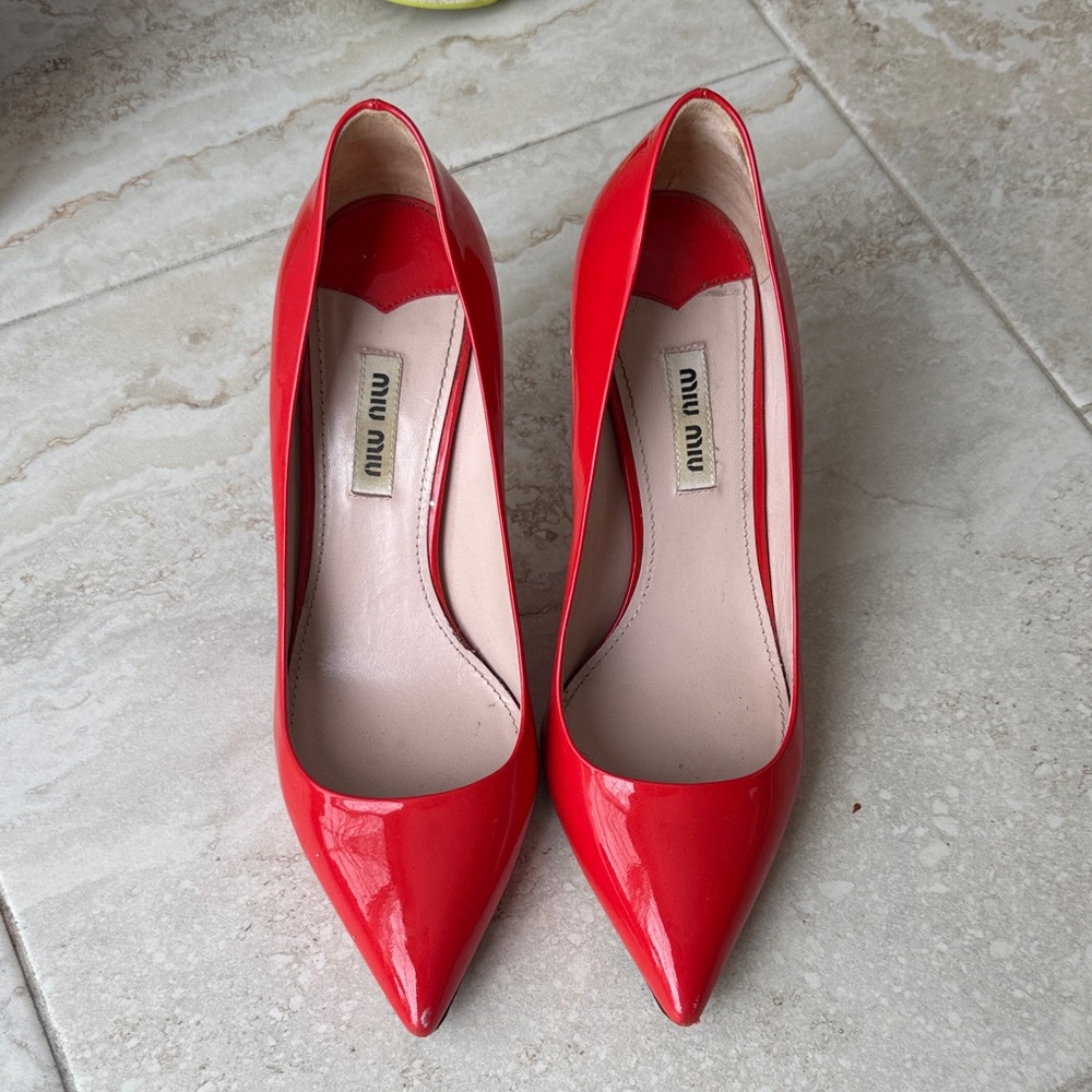 Miu Miu Vibrant Orange Heels